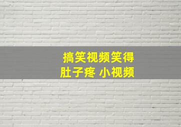 搞笑视频笑得肚子疼 小视频